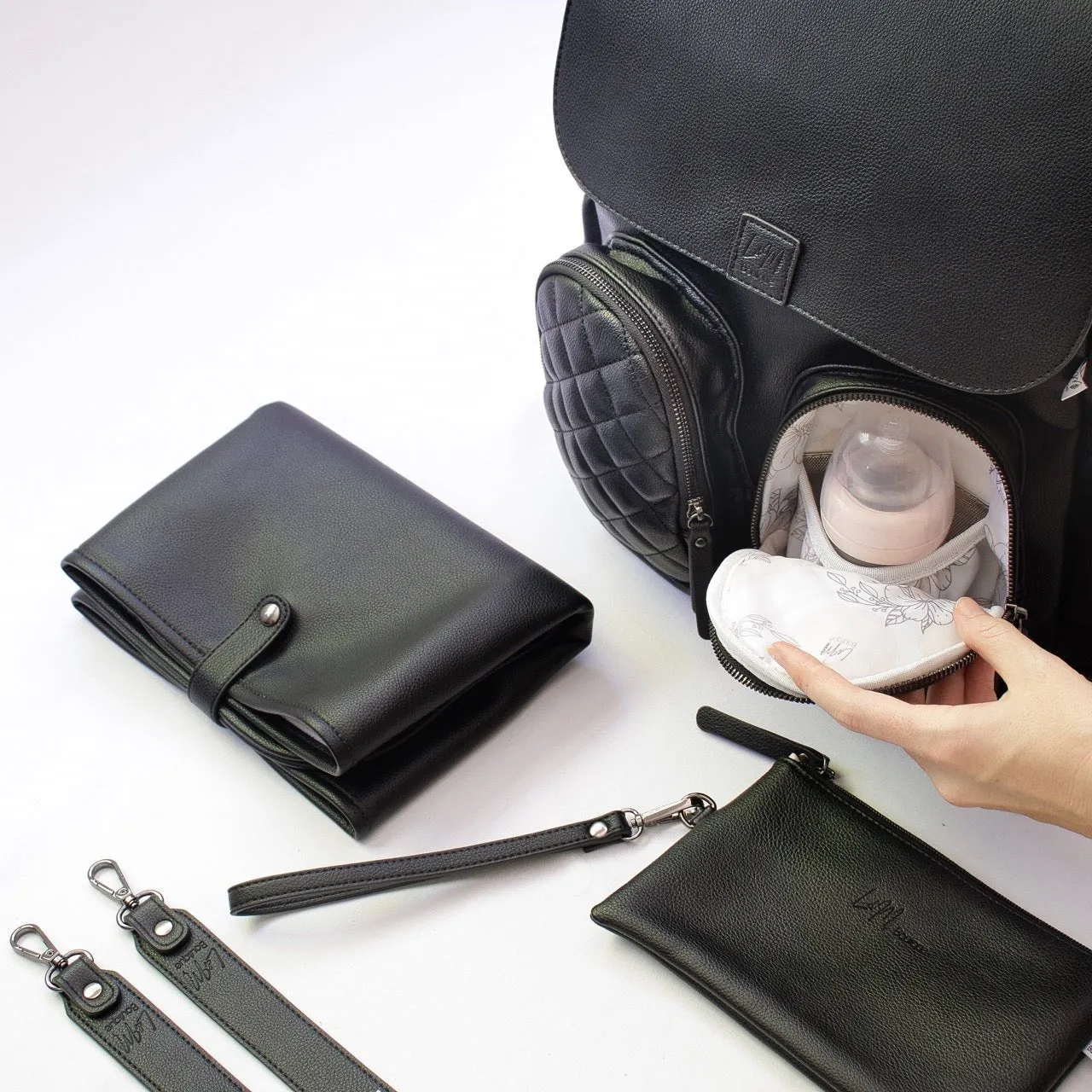 Milana Baby Bag - Matte Black