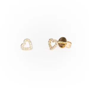 Mini Diamond Open Heart Studs