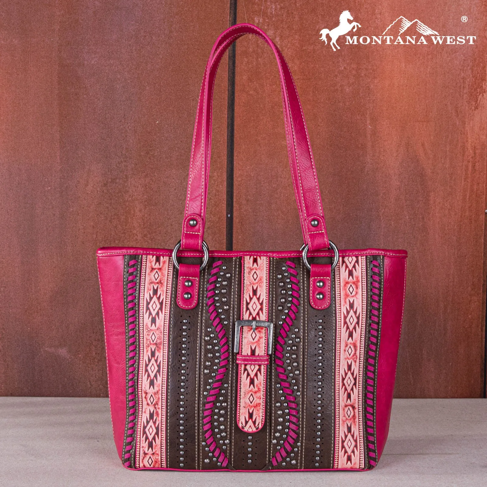 MW1134G-8317 Montana West Aztec Buckle Collection Concealed Carry Tote