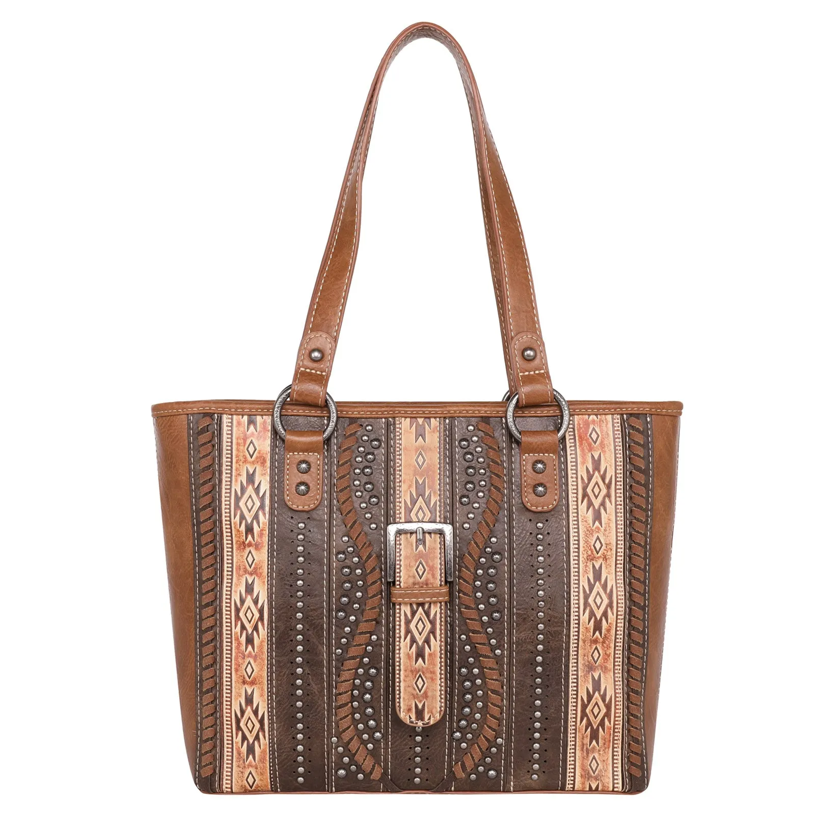 MW1134G-8317 Montana West Aztec Buckle Collection Concealed Carry Tote