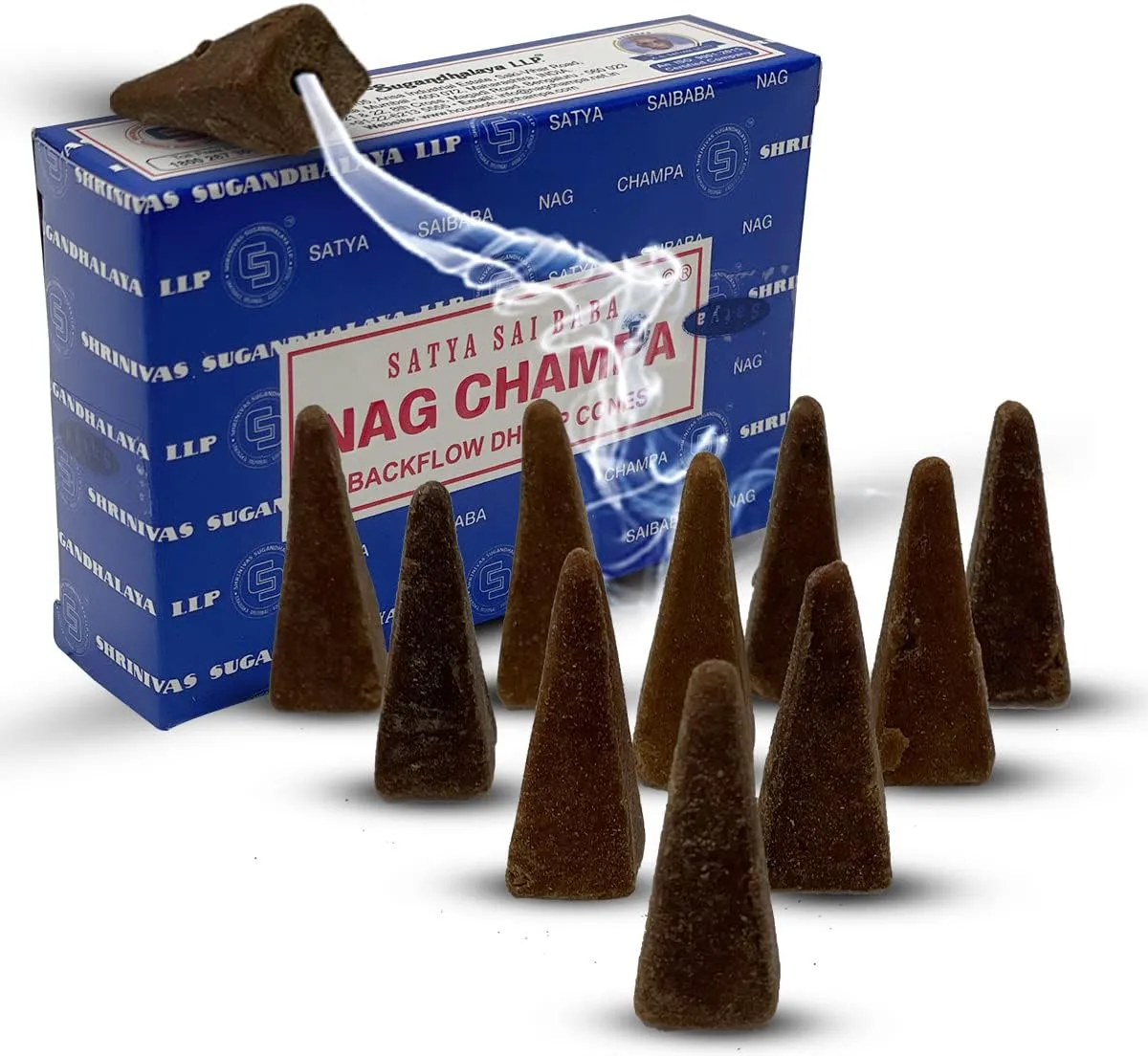 Nag Champa Super Hit Backflow Incense Cones for Waterfall Aromatic Smoke Fountain Haze Falls and Mat Bundle - Pack of 6 | Meditation | Yoga | Relaxation | Positive Energy Flow