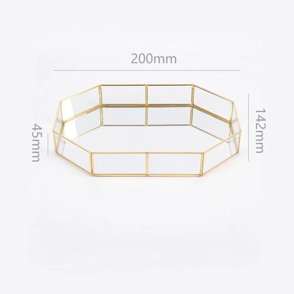 Nordic Style Gold Lining Transparent Storage Tray