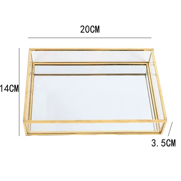 Nordic Style Gold Lining Transparent Storage Tray
