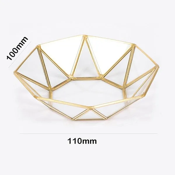 Nordic Style Gold Lining Transparent Storage Tray