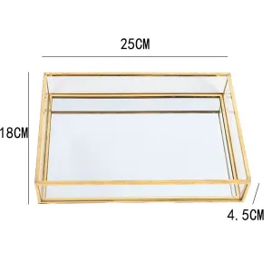 Nordic Style Gold Lining Transparent Storage Tray