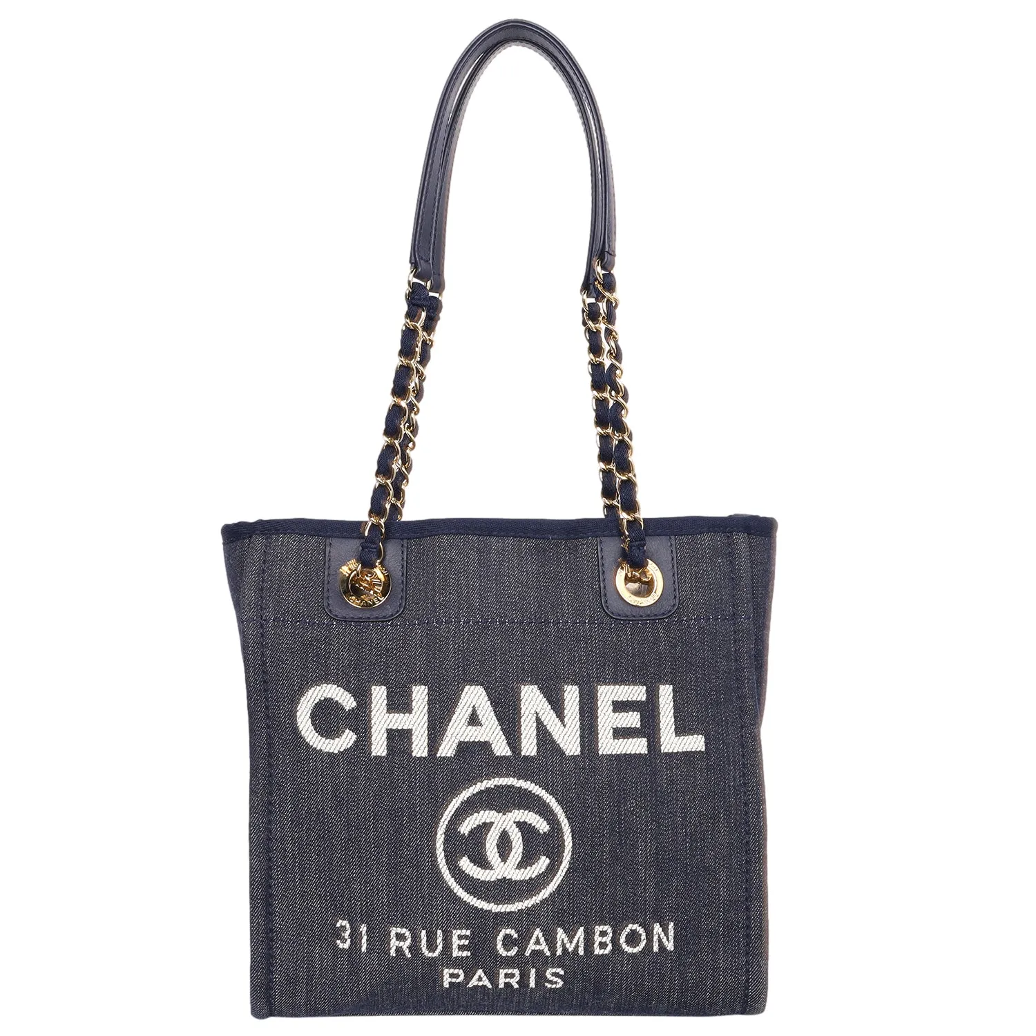 North South Canvas Leather Deauville Tote