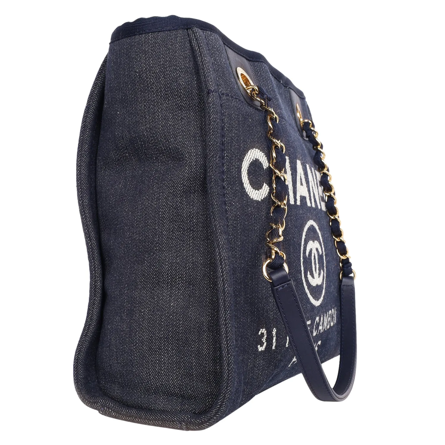 North South Canvas Leather Deauville Tote