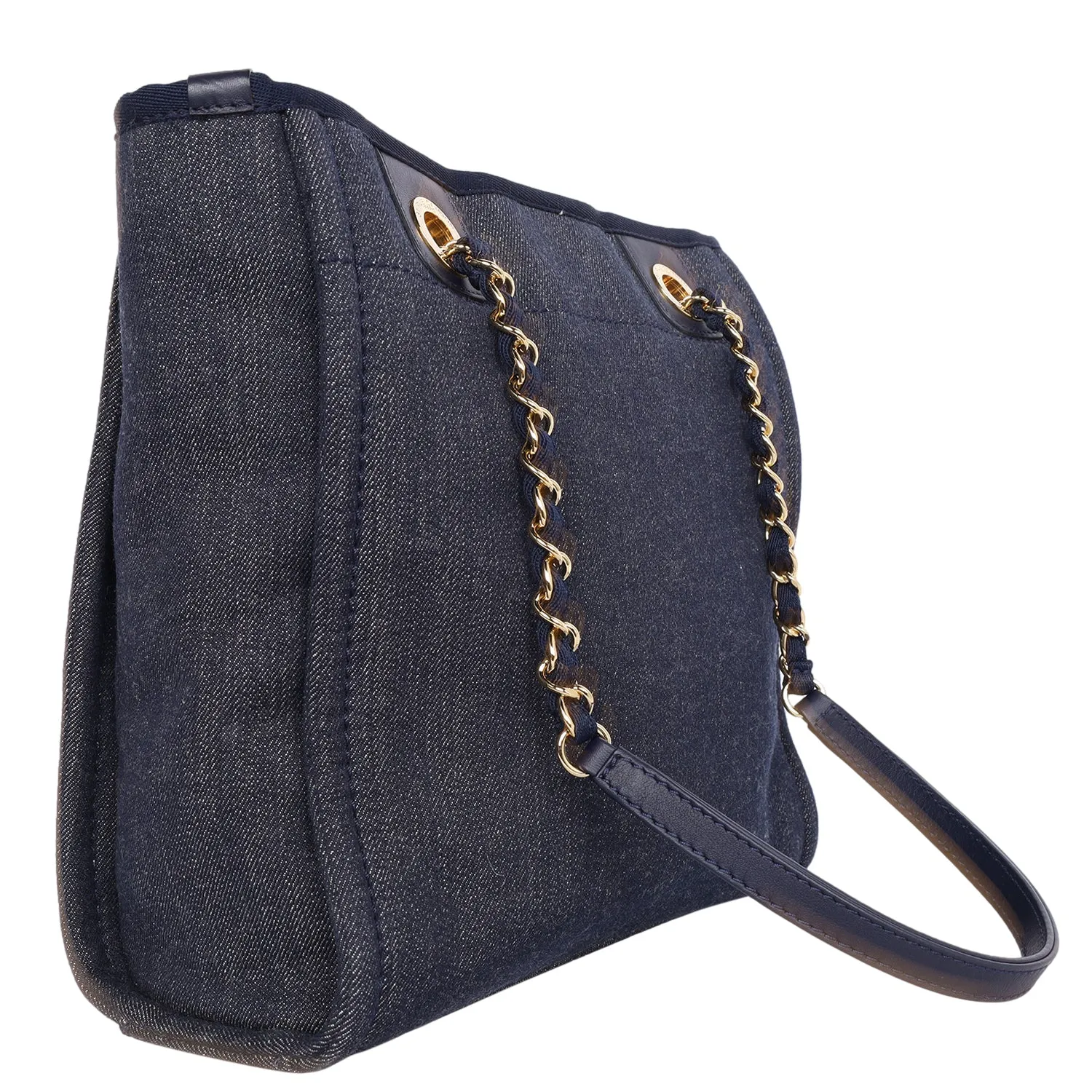 North South Canvas Leather Deauville Tote