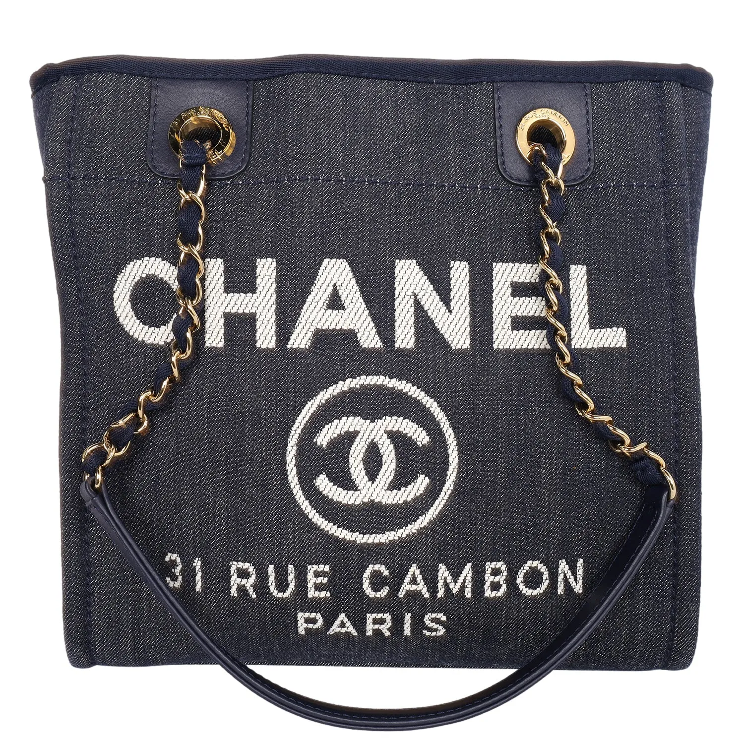 North South Canvas Leather Deauville Tote