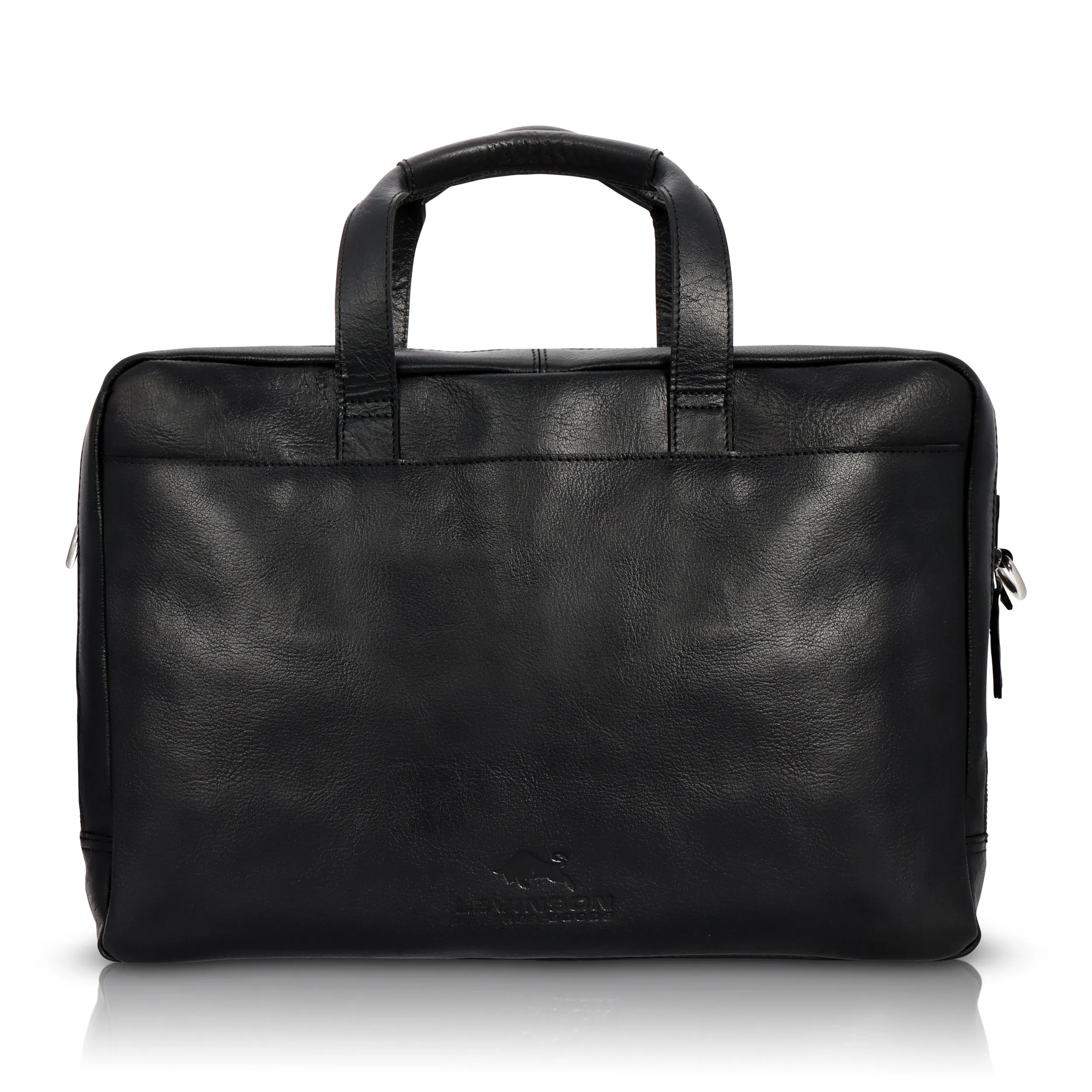 Onyx Black Leather Briefcase