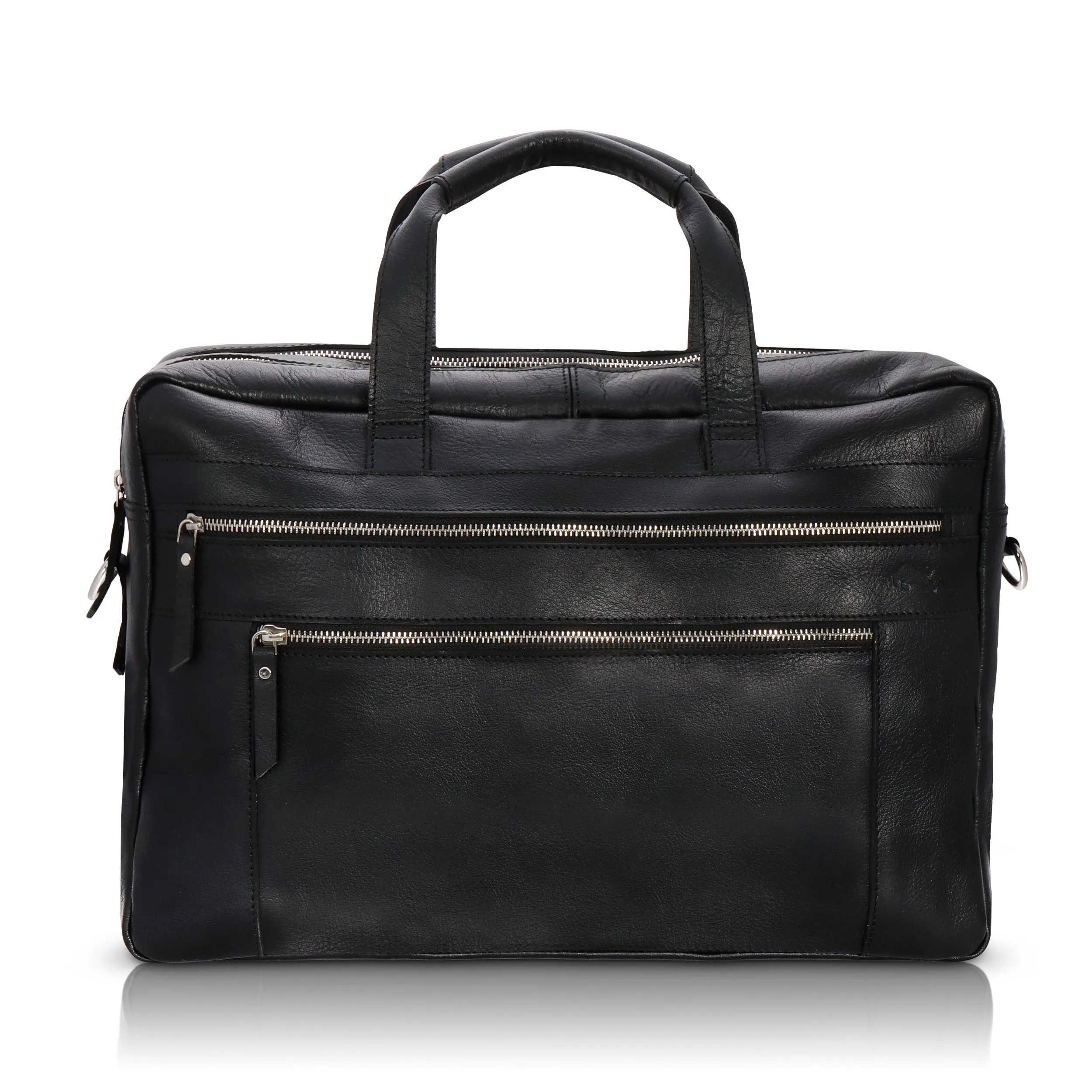 Onyx Black Leather Briefcase