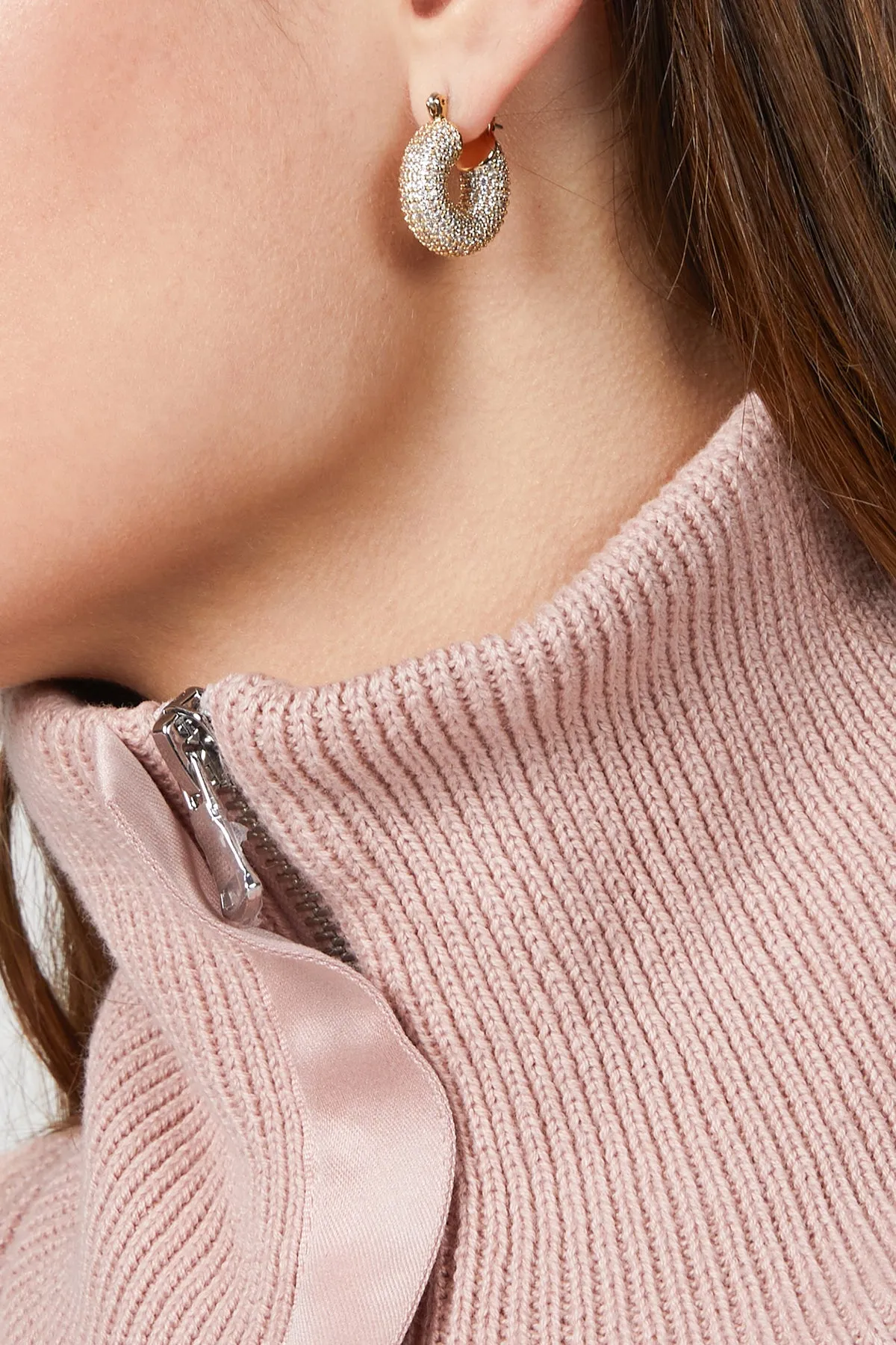 PAVE MINI DONUT HOOPS