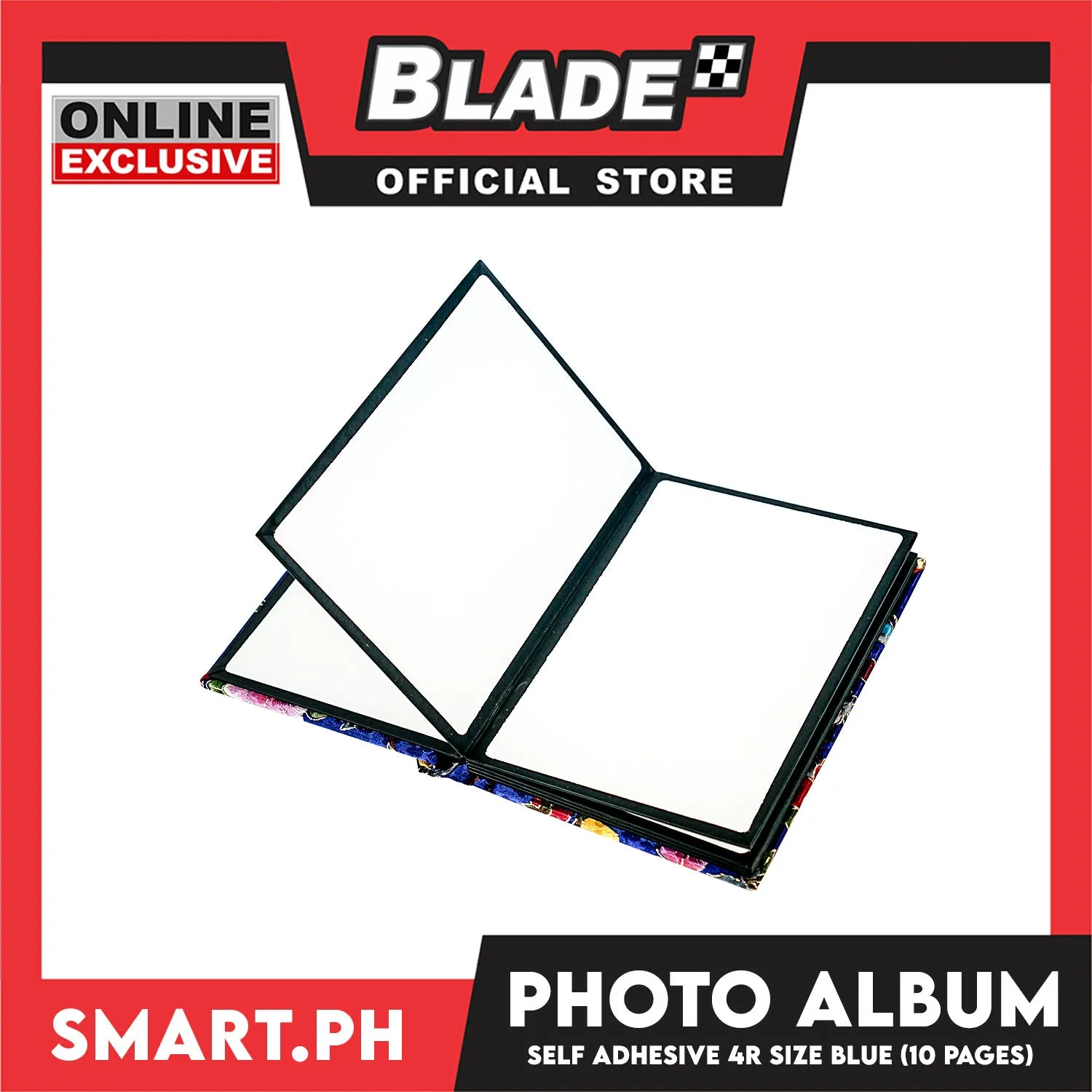 Photo Album 4R Floral Cover with 10 Pages (Blue)