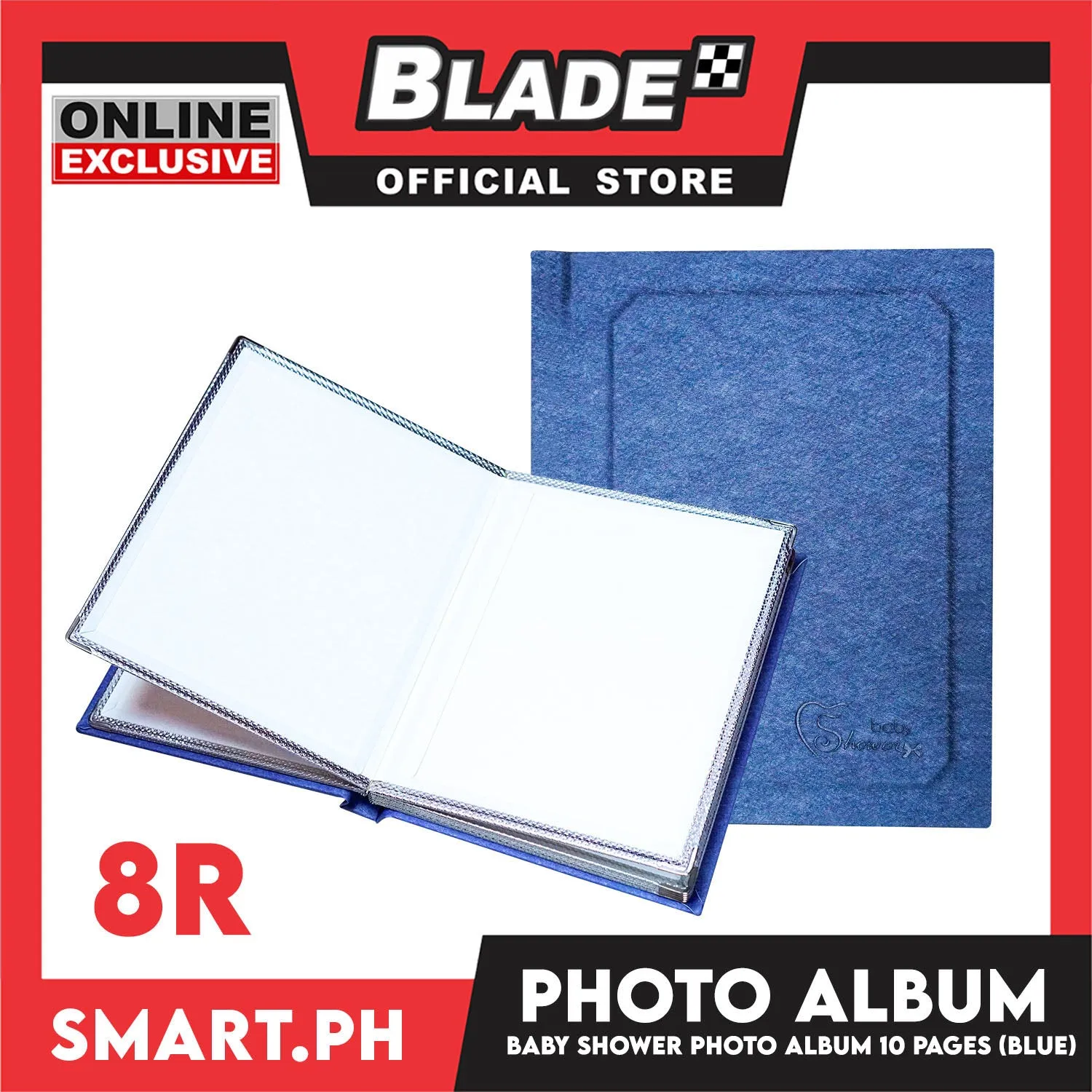 Photo Album With 10 Pages For 8R Size (Blue) Perfect To Preserve Your Special Memories, Picture Storage Scrapbook Album