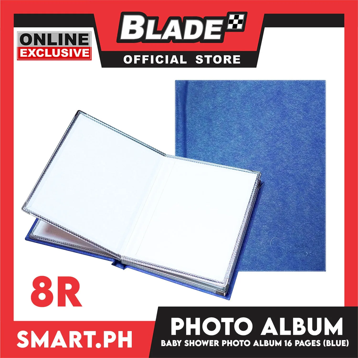 Photo Album With 16 Pages For 8R Size (Blue) Perfect To Preserve Your Special Memories, Picture Storage Scrapbook Album