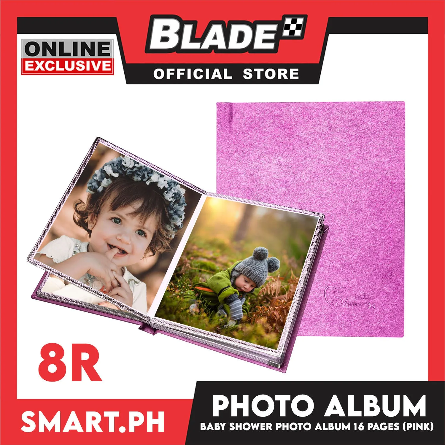 Photo Album With 16 Pages For 8R Size (Pink) Perfect To Preserve Your Special Memories, Picture Storage Scrapbook Album