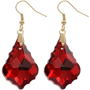 Red Pointed Teardrop Mini Dangle Earrings