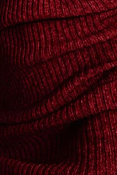 Ribbed Drawstring V-Neck Mini Dress