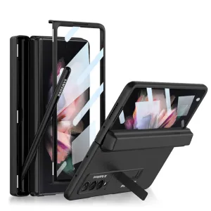 Samsung Galaxy Z Fold 3 5G Magnetic Folding Case With Back Screen Glass Hinge Holder Cover
