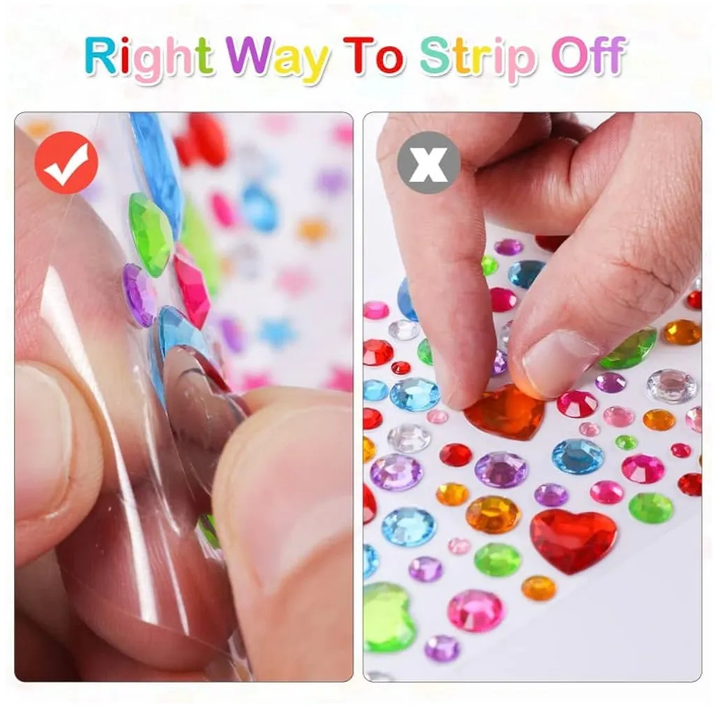 Self-Adhesive Jewel Gem Stickers - 2 Sheets - Assortment