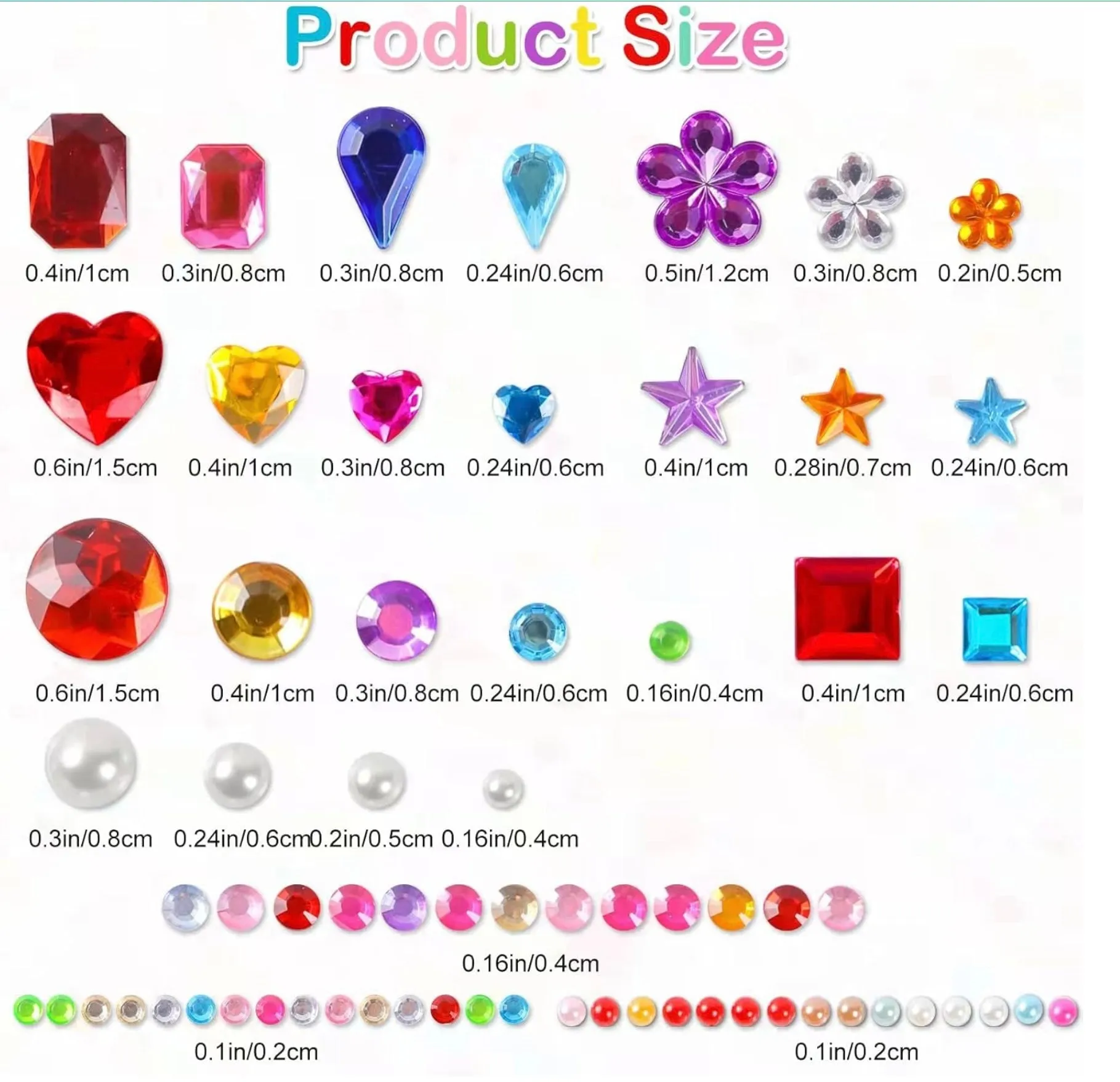 Self-Adhesive Jewel Gem Stickers - 2 Sheets - Assortment