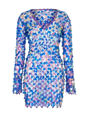 Sequin Crochet Mini Dress ::RET