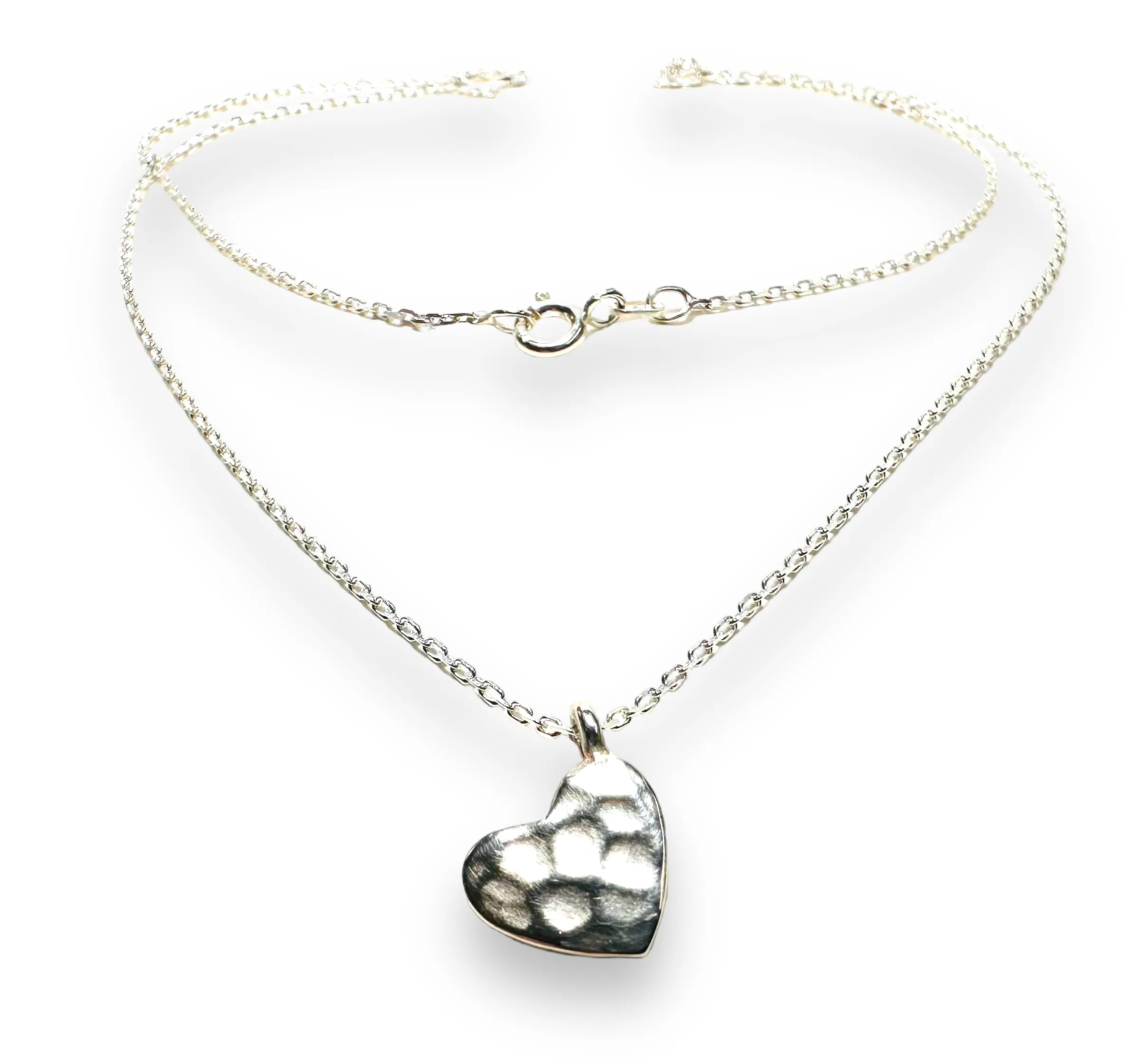 Silver Heart Minimalist Necklace, Dainty Heart Necklace