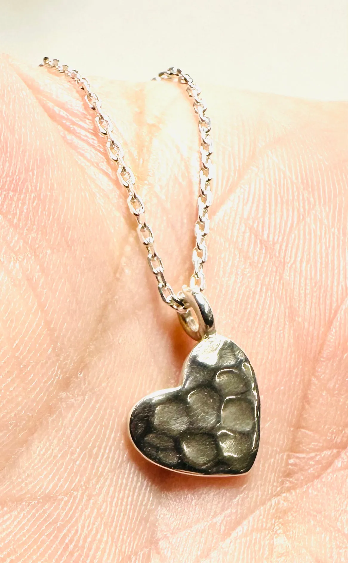 Silver Heart Minimalist Necklace, Dainty Heart Necklace