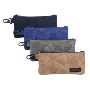 Small Tool Bag, Waxed Canvas Zippered Pouch, Tool Pouches with Zipper, Utility Small Tool Pouch for Tool Organizers and Storage, 8.5" x 4" - 4-Pack 4 Pack Small