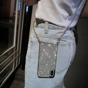 Sparkling Silver Crossbody Phone Case