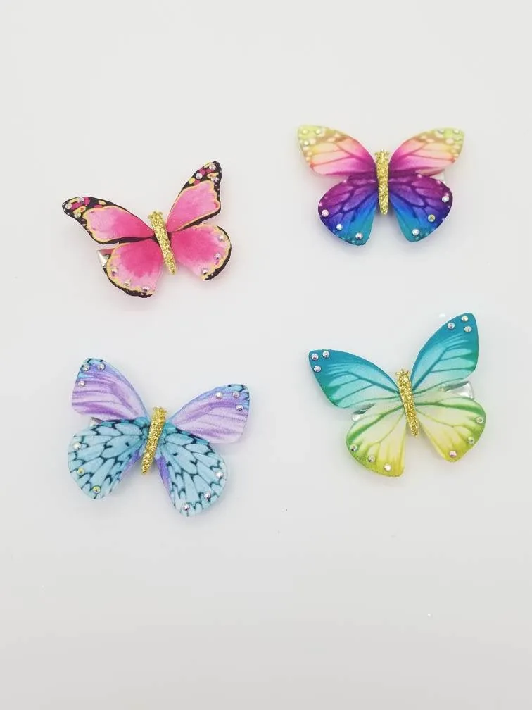 Studded Butterfly Kisses Hair Clips