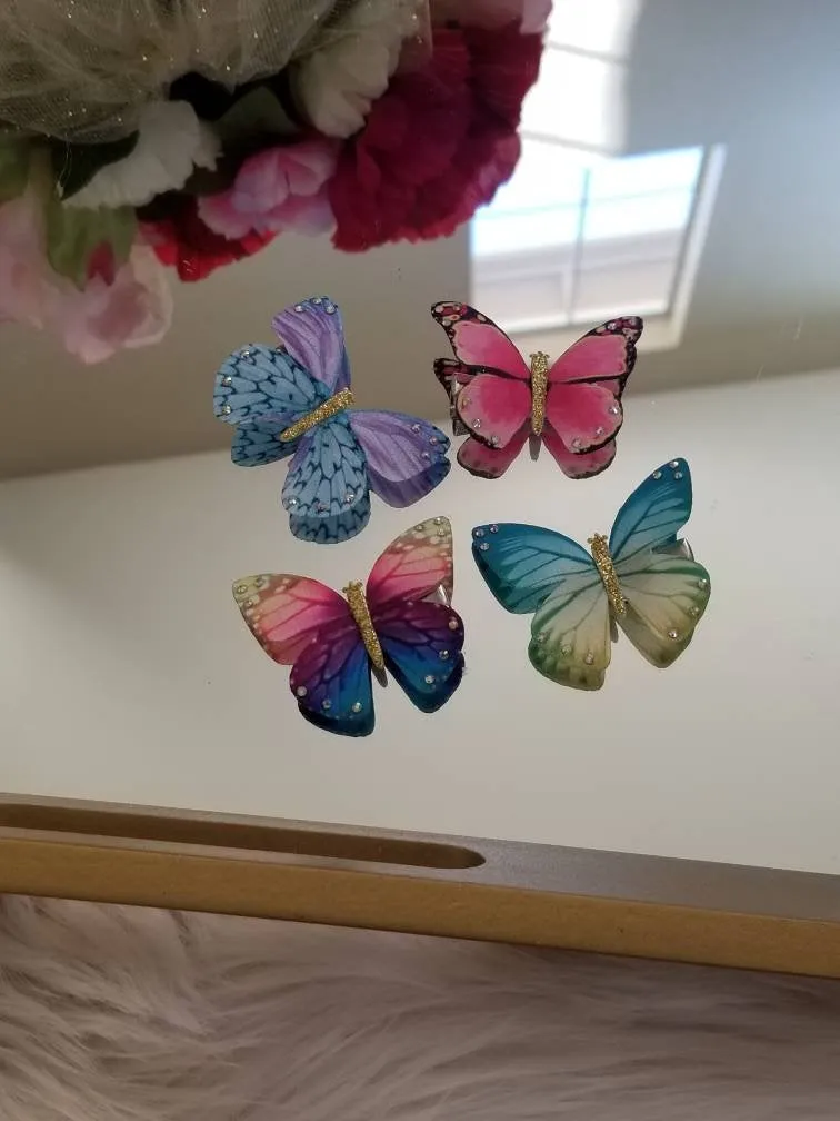 Studded Butterfly Kisses Hair Clips