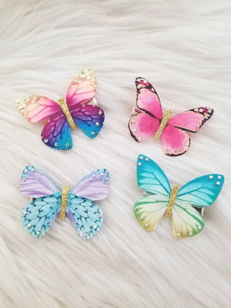 Studded Butterfly Kisses Hair Clips