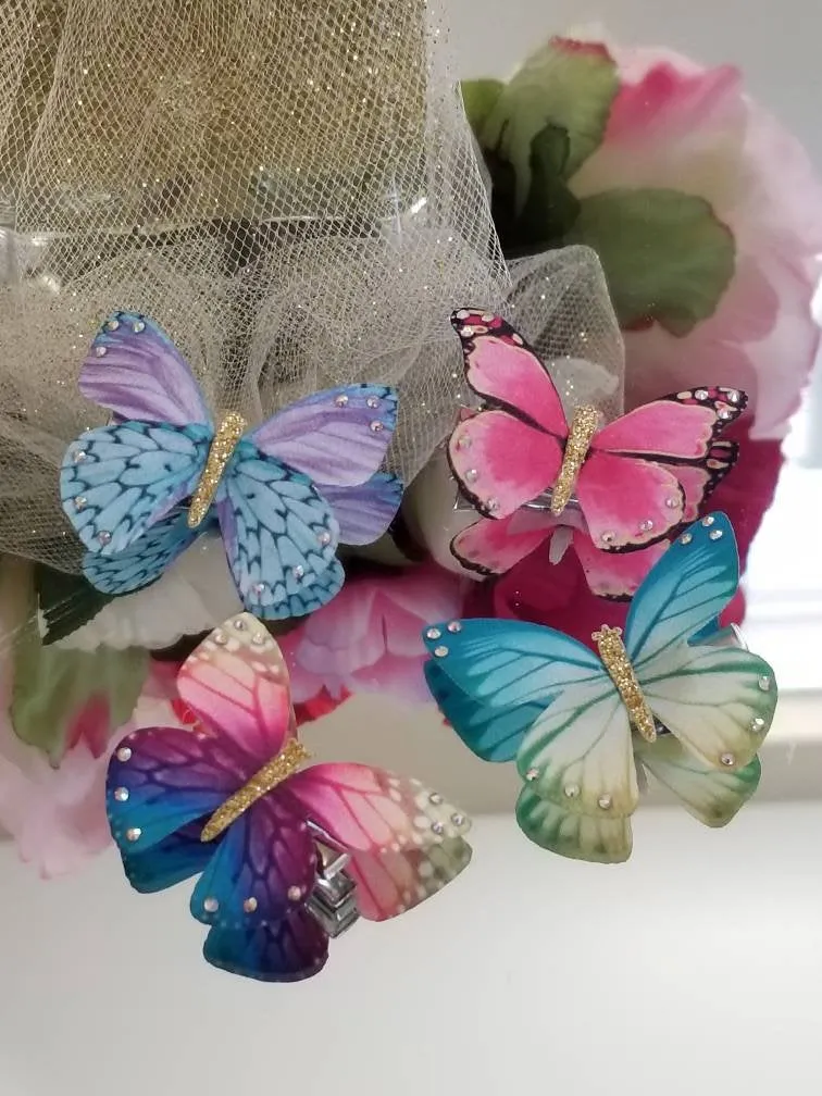 Studded Butterfly Kisses Hair Clips