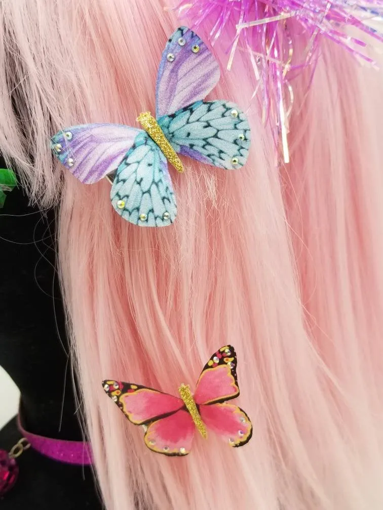 Studded Butterfly Kisses Hair Clips