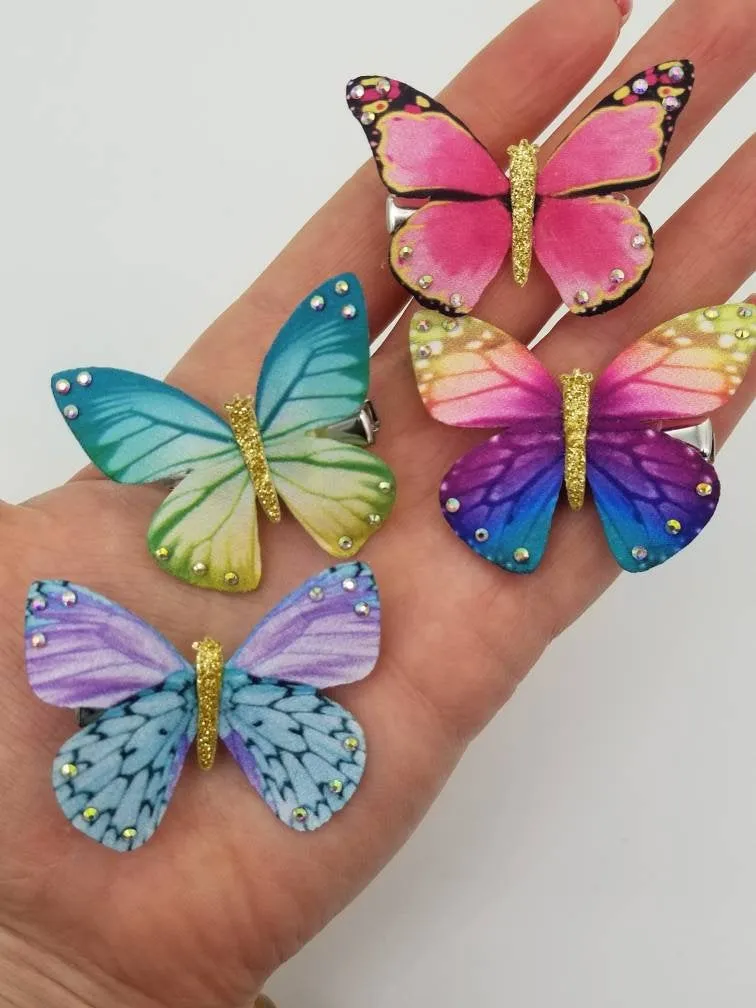 Studded Butterfly Kisses Hair Clips