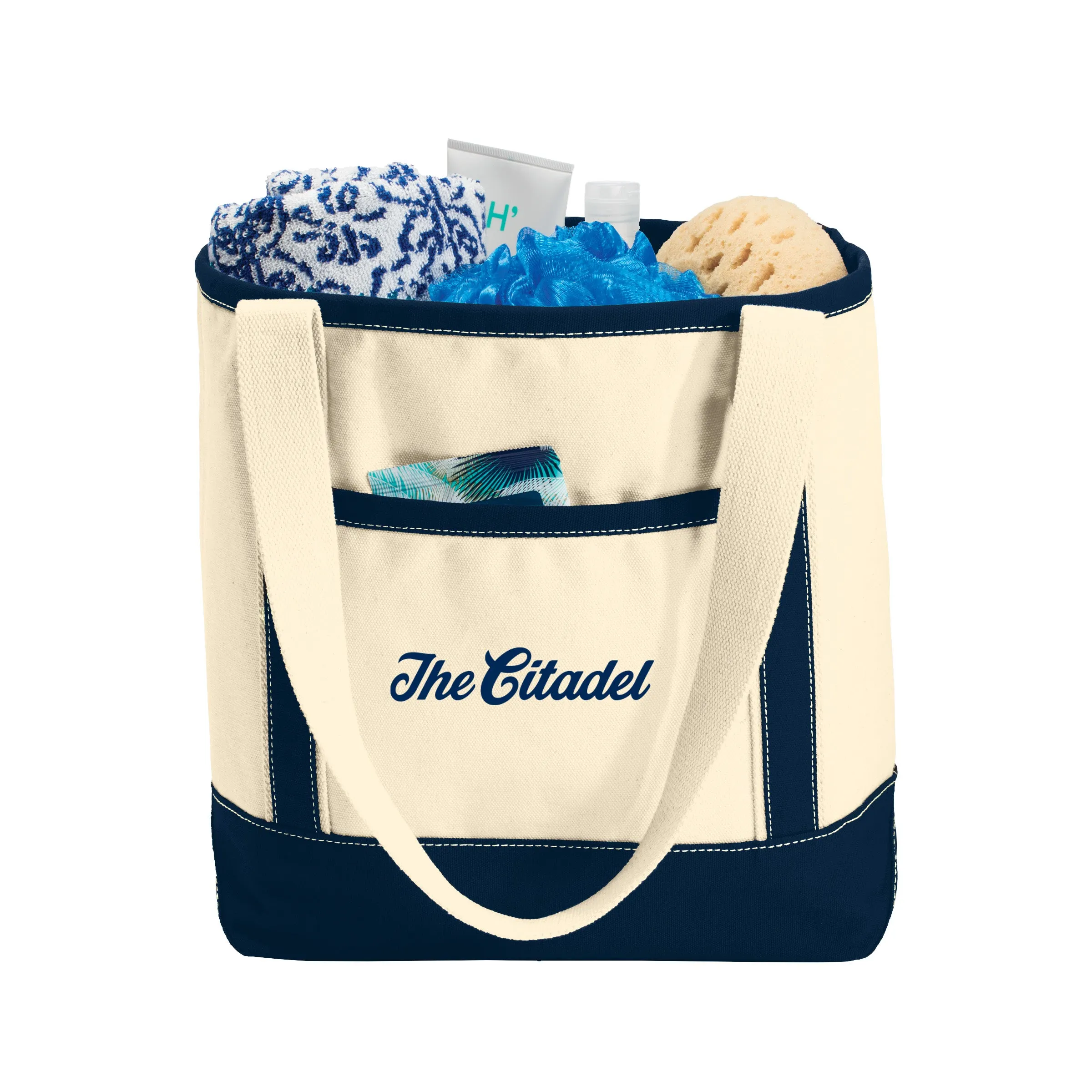 The Citadel Script Logo, Medium Cotton Canvas Boat Tote