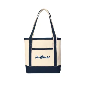 The Citadel Script Logo, Medium Cotton Canvas Boat Tote
