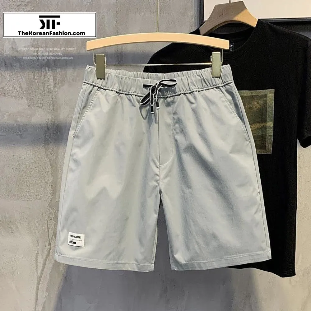 Thin Drawstring Overalls Shorts