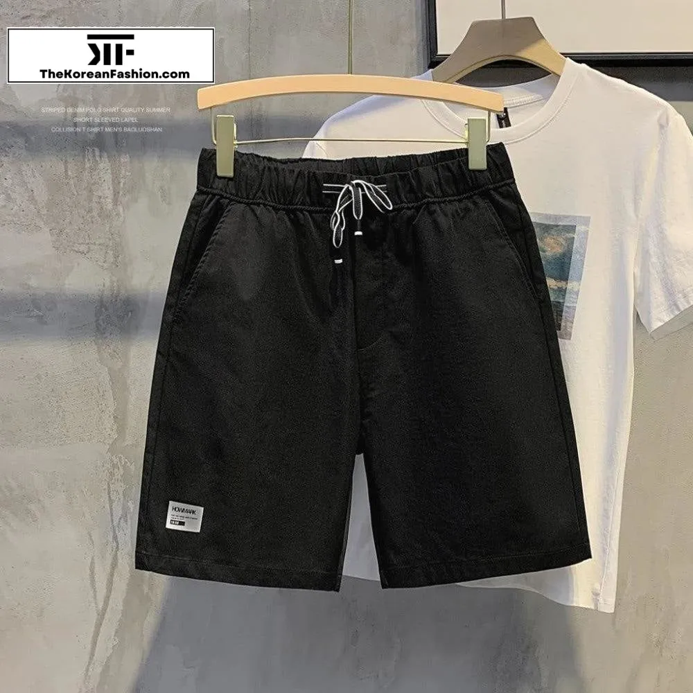 Thin Drawstring Overalls Shorts