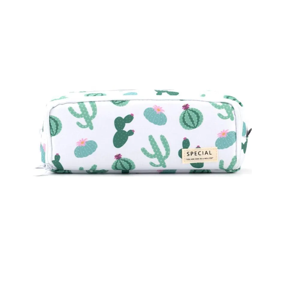 Zipper Pencil Case Large Capacity Storage Bag School Stationery Makeup Organizer