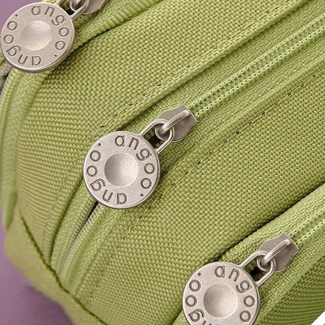Zipper Pencil Case Large Capacity Storage Bag School Stationery Makeup Organizer