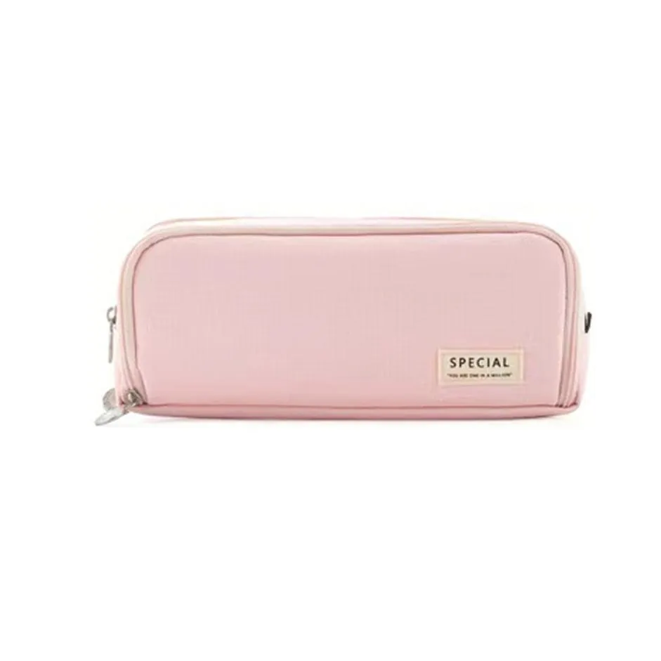 Zipper Pencil Case Large Capacity Storage Bag School Stationery Makeup Organizer