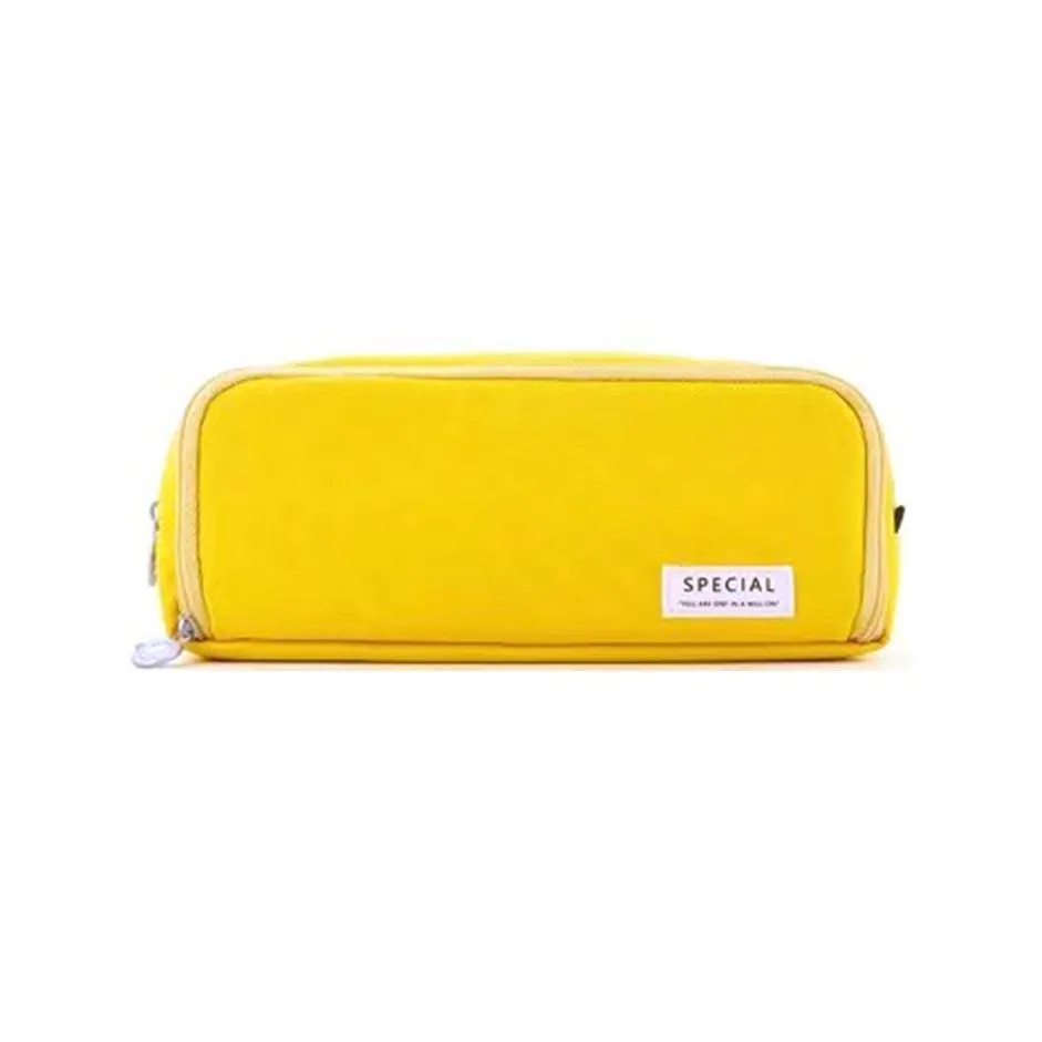 Zipper Pencil Case Large Capacity Storage Bag School Stationery Makeup Organizer