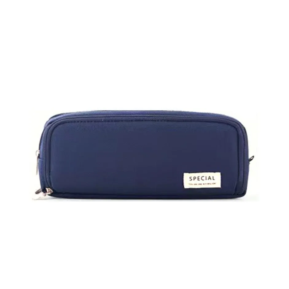 Zipper Pencil Case Large Capacity Storage Bag School Stationery Makeup Organizer