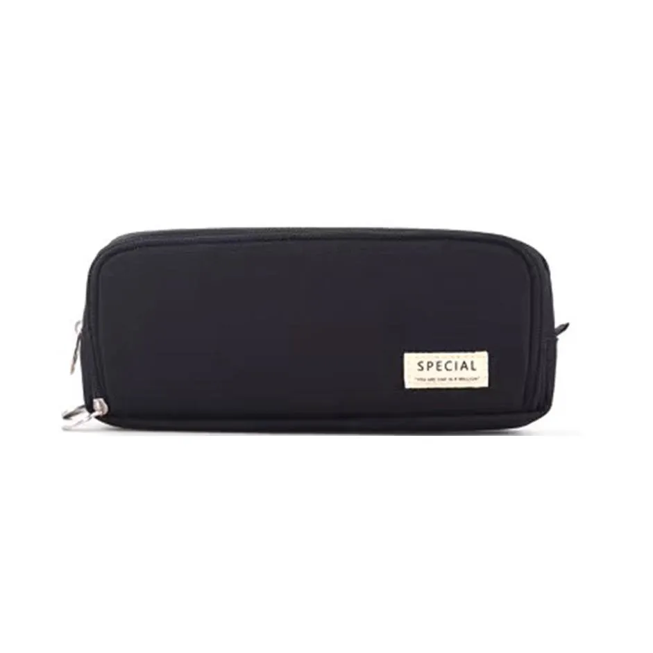 Zipper Pencil Case Large Capacity Storage Bag School Stationery Makeup Organizer